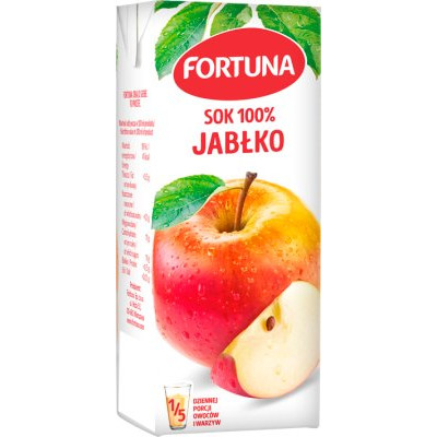 Obuolių sultys FORTUNA, 100%, 0,2 l-Sultys, nektarai, sulčių gėrimai-Nealkoholiniai gėrimai