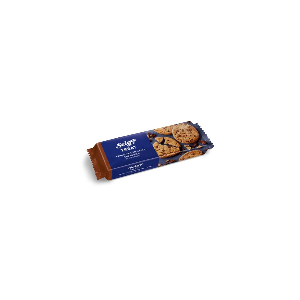 Sausainiai SELGA, su šokolado gabaliukais, 125 g-Sausainiai-Saldumynai
