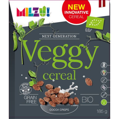 Ekologiški veganiški sausi pusryčiai BIO MILZU! Cocoa Crisps Next Generation, 185 g