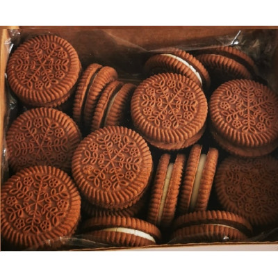 Sausainiai „DVYNUKAI“ kakaviniai su vanilės skonio kremu, 0,800kg-Sausainiai-Saldumynai