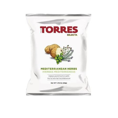Bulvių traškučiai TORRES, su Viduržemio jūros žolelėmis, 150g-Traškučiai, tortilijos-Užkandžiai