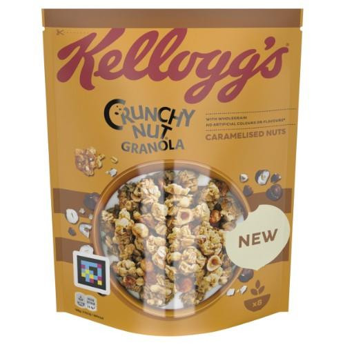 Dribsniai KELLOGG'S Crunchy Nut Granola Caramelised Nuts, 380 g-Greitai paruošiamas