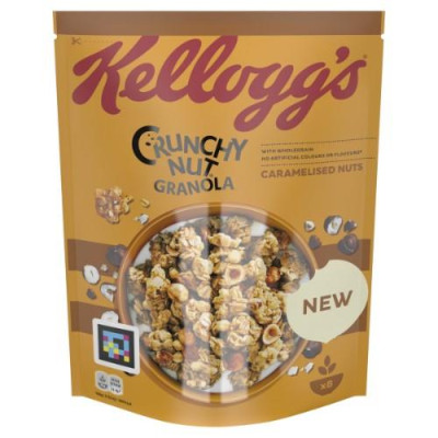 Dribsniai KELLOGG'S Crunchy Nut Granola Caramelised Nuts, 380 g-Greitai paruošiamas