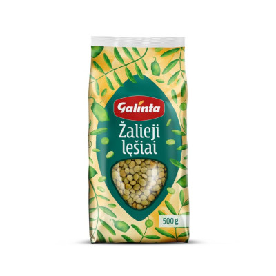 Žalieji lęšiai GALINTA, 500 g-Kruopos-Bakalėja