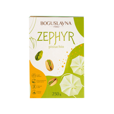 Zefyrai BOGUSLAVNA, pistacijų skonio, 230g-Zefyrai, chalva-Saldumynai