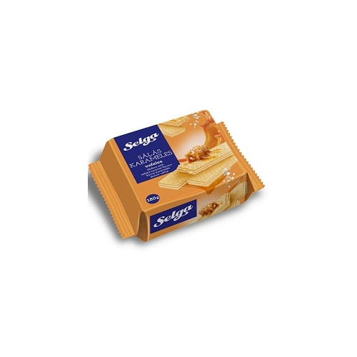 Sūrios karamelės skonio vafliai SELGA, 180g-Vafliai-Saldumynai