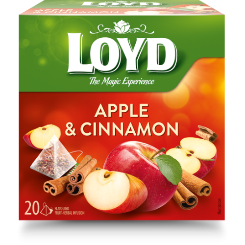 Vaisinė arbata LOYD, obuolių ir cinamono skonio, 20 x 2,5g-Vaisinė arbata-Arbata