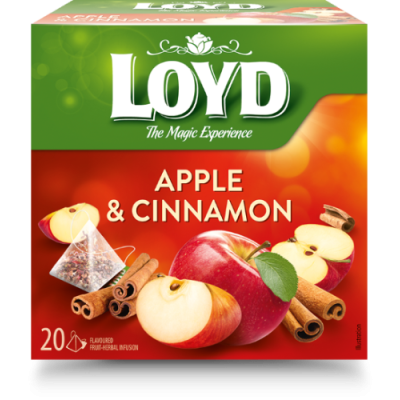 Vaisinė arbata LOYD, obuolių ir cinamono skonio, 20 x 2,5g-Vaisinė arbata-Arbata