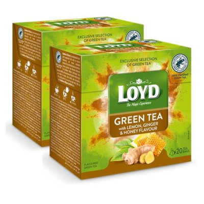 Žalioji arbata LOYD Green Lemon, Honey, Ginger 20x2g-Žalioji arbata-Arbata