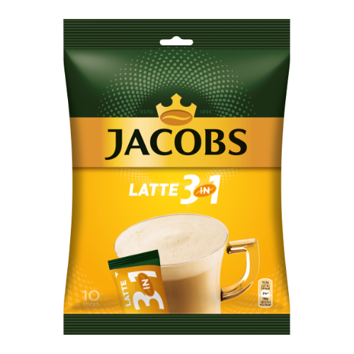 Kavos gėrimas JACOBS Latte, maišeliuose, 10 x 12,5 g-Tirpi kava-Kava, kakava