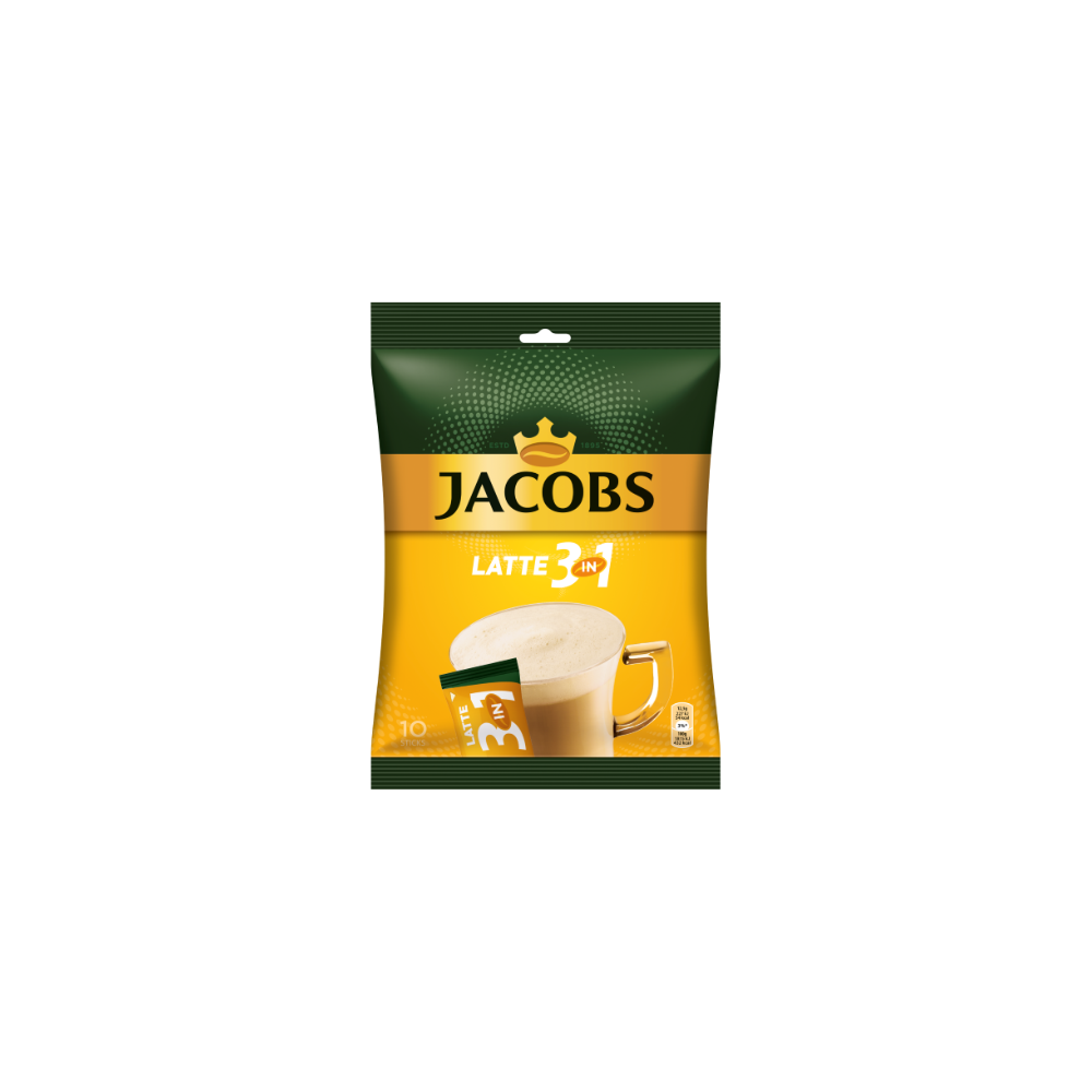 Kavos gėrimas JACOBS Latte, maišeliuose, 10 x 12,5 g-Tirpi kava-Kava, kakava