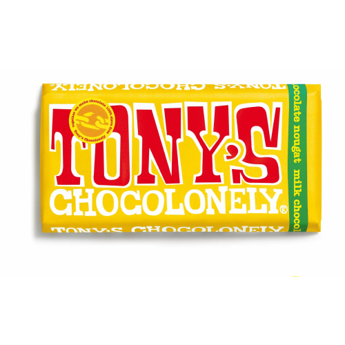 Pieniškas šokoladas TONY'S, 32%, su nuga kremu, 180g-Šokoladas-Saldumynai