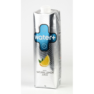 Vanduo WATER+, su natūraliomis citrinų sultimis, 1 l-Negazuotas vanduo-Nealkoholiniai gėrimai