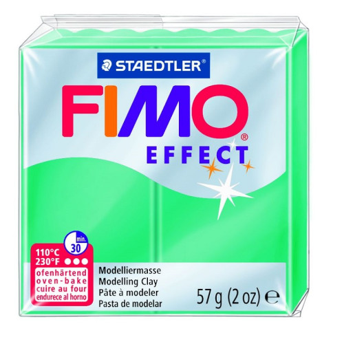 Modelinas FIMO EFFECT, 57 g, permatoma žalia sp.-Lipdymo masės-Lipdymo priemonės