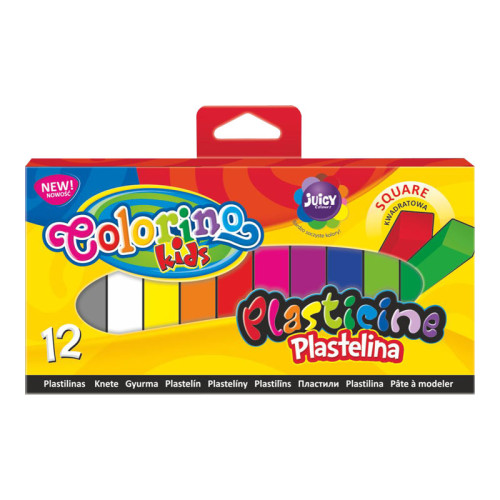 Plastilinas Colorino Kids, kvadratinės formos, 12 spalvų-Lipdymo masės-Lipdymo priemonės
