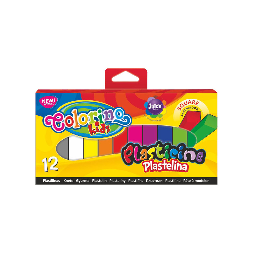 Plastilinas Colorino Kids, kvadratinės formos, 12 spalvų-Lipdymo masės-Lipdymo priemonės