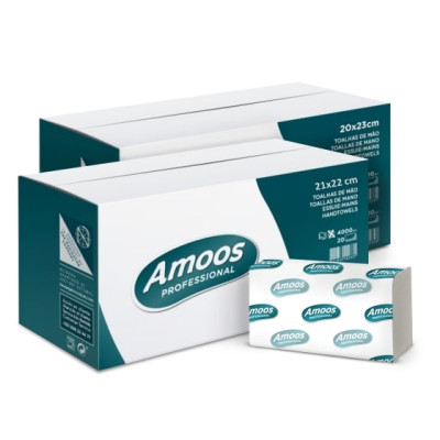 Popieriniai rankšluosčiai AMOOS, 2 sluoksniai, 160 lapų, 21x25 cm-Rankų servetėlės-Higieninis