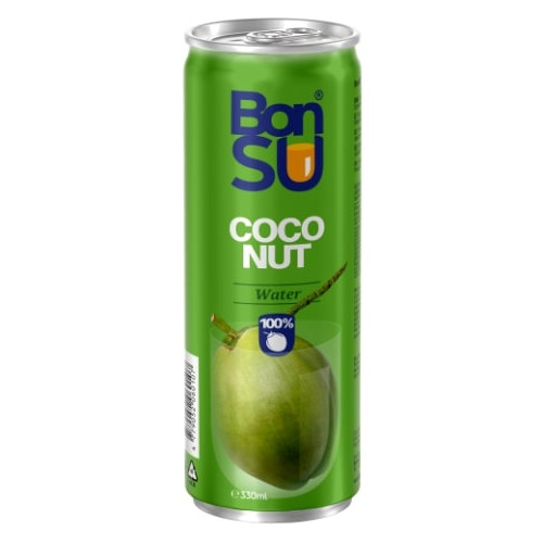 Kokosų vanduo BONSU (100%), 0.33 l D-Negazuotas vanduo-Nealkoholiniai gėrimai