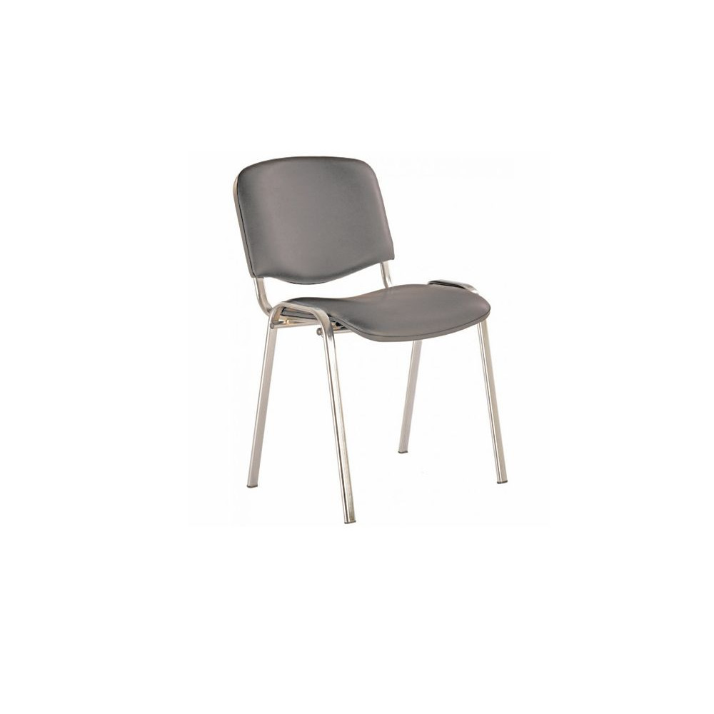 Lankytojų kėdė NOWY STYL ISO, chromuota, odos pakaitalas, V-2, pilka sp.-Lankytojų kėdės-Kėdės