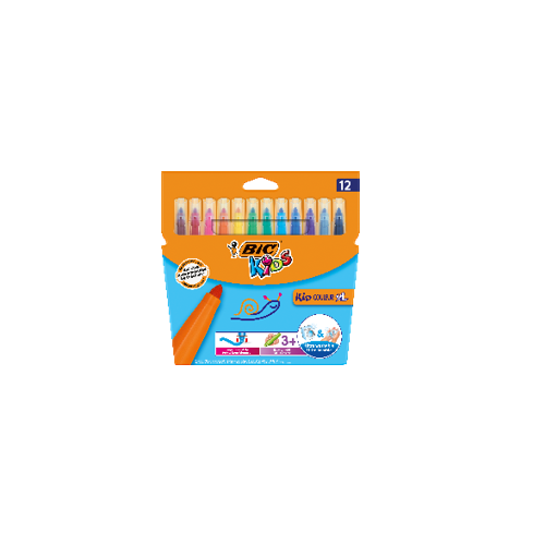 BIC Flomasteriai KID Couleur XL, 12 spalvų rinkinys-Flomasteriai-Piešimo priemonės