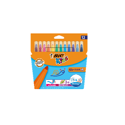 BIC Flomasteriai KID Couleur XL, 12 spalvų rinkinys-Flomasteriai-Piešimo priemonės
