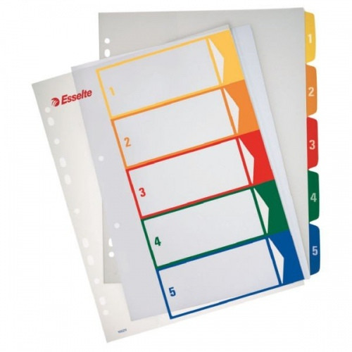 Skiriamieji lapai Esselte Project, A4, 1-10 spalvos, plastikiniai 0807-118-Neoriginalios