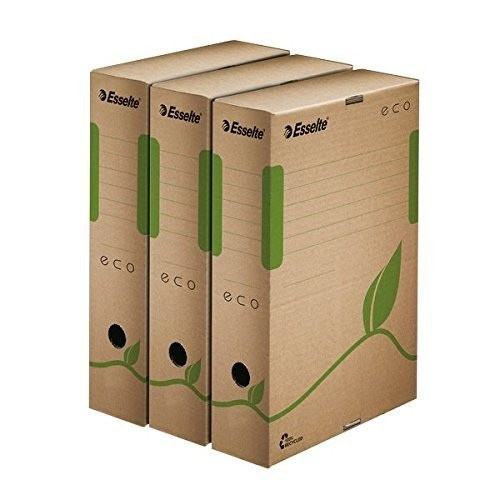 Archyvinė dėžė Esselte Eco, 80x327x233mm, ruda-Archyvavimo dėžės ir priedai-Dokumentų laikymo