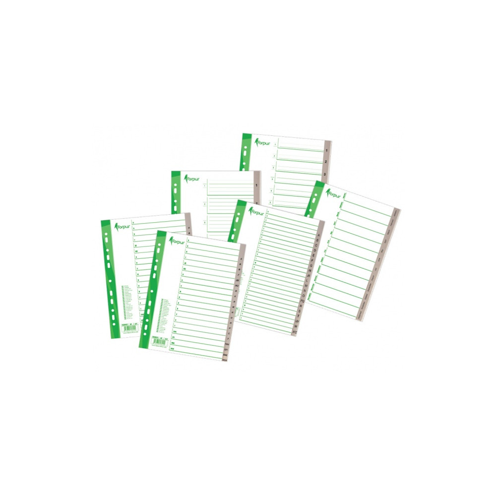Skiriamieji lapai Forpus, A4, 1-6 skaičiai, plastikiniai-Skiriamieji lapai-Dokumentų laikymo