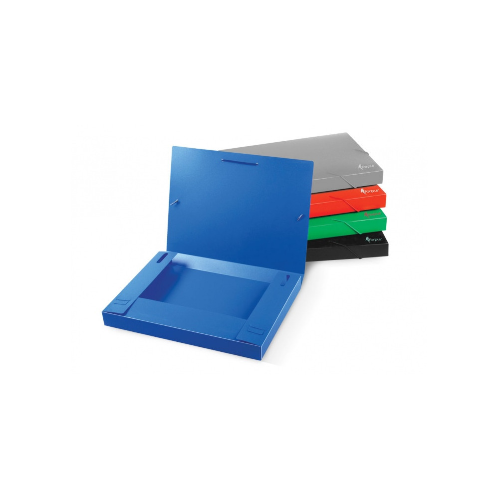 Aplankas-dėklas su gumelėmis Forpus, A4/30 mm, plastikinis, mėlynas-Aplankai ir dėklai