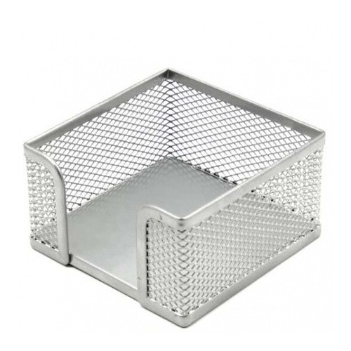 Dėžutė lapeliams Forpus, 9.5x9.5cm, sidabrinė, perforuoto metalo 1005-007-Pieštukinės-Darbo
