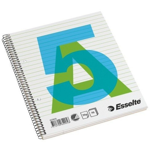 Sąsiuvinis su spirale Esselte, A5/70, linija, minkštas viršelis-Sąsiuviniai ir popierius