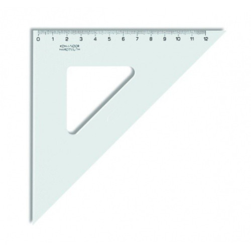Liniuotė-trikampis Koh-I-Noor, plastikinis, 45/141 mm 1225-008-Neoriginalios spausdintuvų