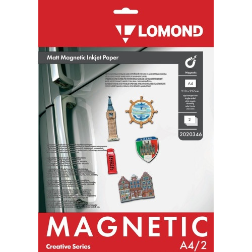 Fotopopierius Lomond Magnetic Inkjet Paper su magnetiniu sluoksniu A4/2 Matinis-Foto