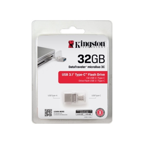 Atmintinė Kingston DT microDuo 32GB 3C USB 3.0/3.01-USB raktai-Išorinės duomenų laikmenos