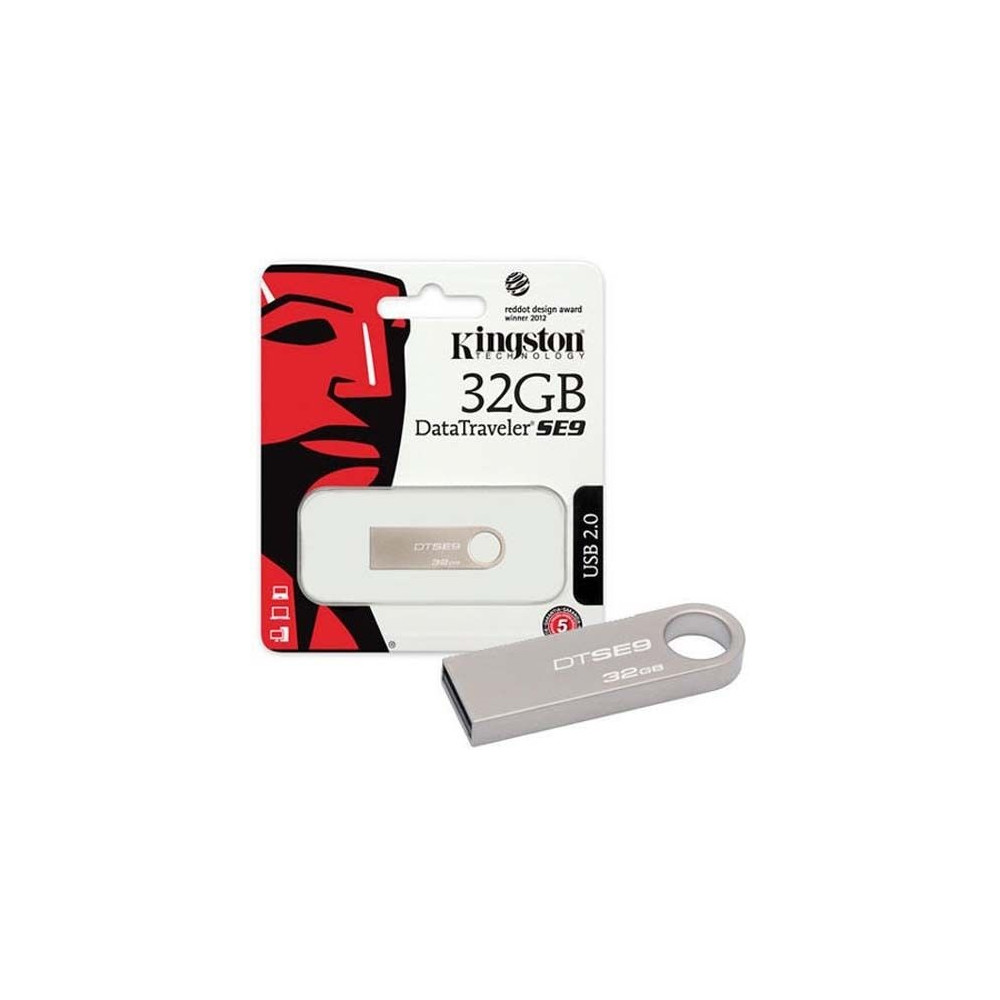 USB atmintinė Kingston 32GB DT SE9 USB 2.0-USB raktai-Išorinės duomenų laikmenos