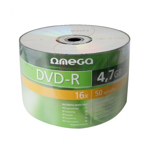 Omega DVD-R 4.7GB, 16x, DVD kompaktinių diskų rietuvė, 50 vnt-Kompaktinės