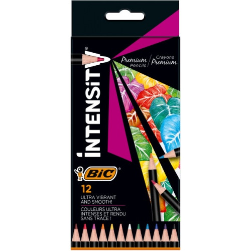 Bic Spalvoti pieštukai Intensity 12 spalvų rinkinys 951844-Spalvoti pieštukai-Piešimo priemonės
