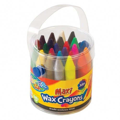 Vaškinės kreidelės Colorino Kids Maxi,kibirėlyje, 24 spalvų-Kreida ir kreidelės-Piešimo