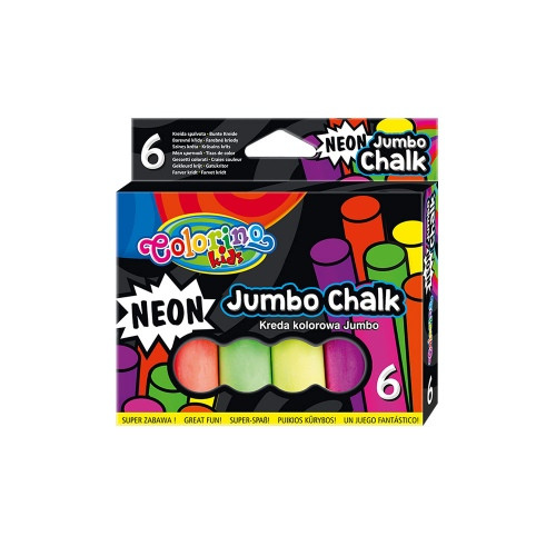 Kreida spalvota Colorino Kids Jumbo Neon 6 spalvų.-Kreida ir kreidelės-Piešimo priemonės