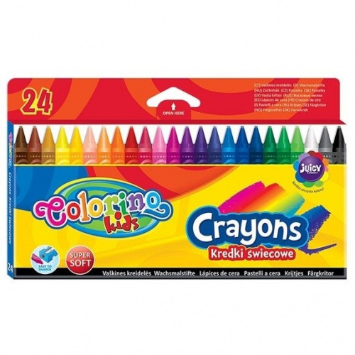 Vaškinės kreidelės Colorino Kids 24 spalvų-Kreida ir kreidelės-Piešimo priemonės
