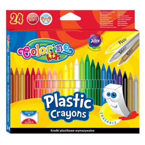 Trinamos plastikinės kreidelės Colorino Kids 24 spalvų-Kreida ir kreidelės-Piešimo priemonės