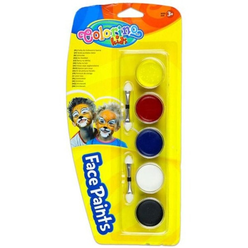 Dažai veidui dažyti Colorino Kids 5 spalvų-Dekoravimo priemonės-Ugdymo ir kūrybos priemonės