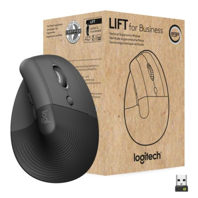 Pelė Logitech Lift for Business Dešinės rankos RD belaidis ryšys + Bluetooth