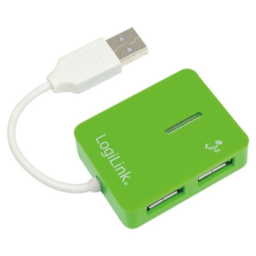 USB Šakotuvas LogiLink UA0138 USB 2.0 4-Port Hub 480 Mbit/s, Žalia-Kiti priedai-Kompiuterių