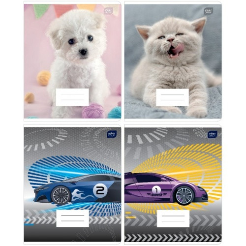 Sąsiuvinis 12l., langeliais PETS/CARS INTERDRUK-Sąsiuviniai-Piešimo popierius, sąsiuviniai