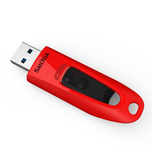 USB atmintinė SanDisk Ultra 32GB, USB 3.0 Flash Drive, 130MB/s read, Red-USB raktai-Išorinės