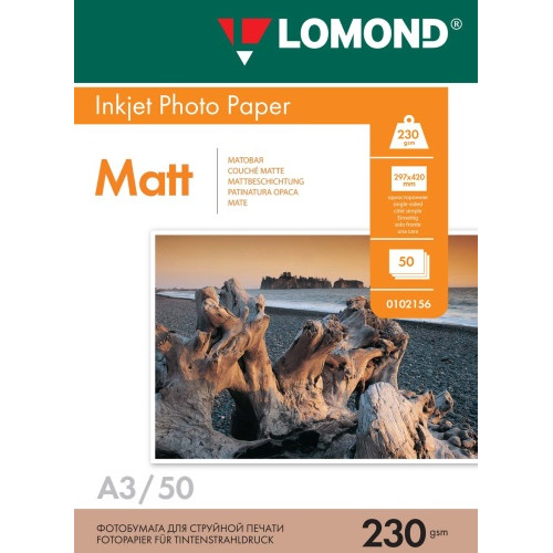 Fotopopierius Lomond Photo Inkjet Paper Matinis 230 g/m2 A3, 50 lapų-Foto popierius-Popierius