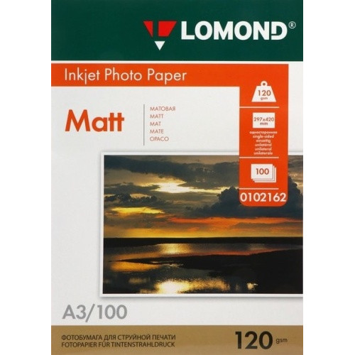 Fotopopierius Lomond Photo Inkjet Paper Matinis 120 g/m2 A3, 100 lapų-Foto popierius-Popierius