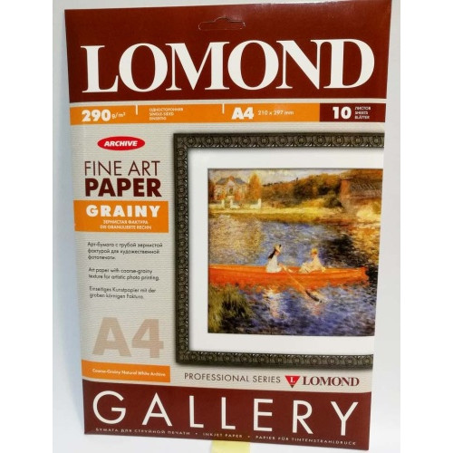 Fotopopierius Lomond Fine Art Paper Gallery Grainy 290g/m2 A4, 10 lapų, Coarse Natural White