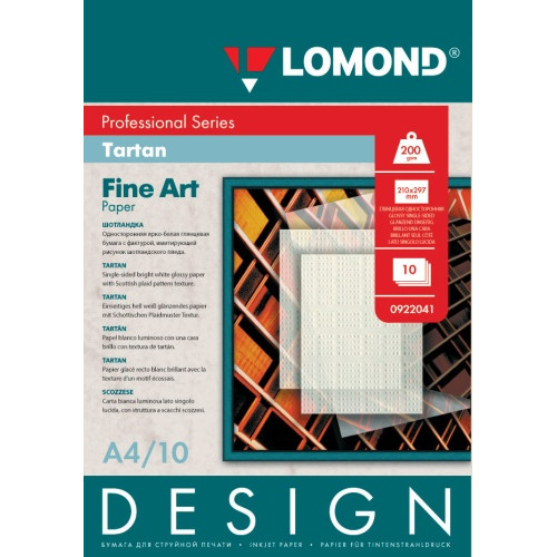 Fotopopierius Lomond Fine Art Paper Design Tartan Blizgus 200 g/m2 A4, 10 lapų-Foto